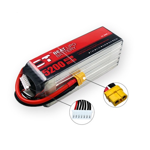 5200mah 65c lipo akku - 22,2v, lipo-akku